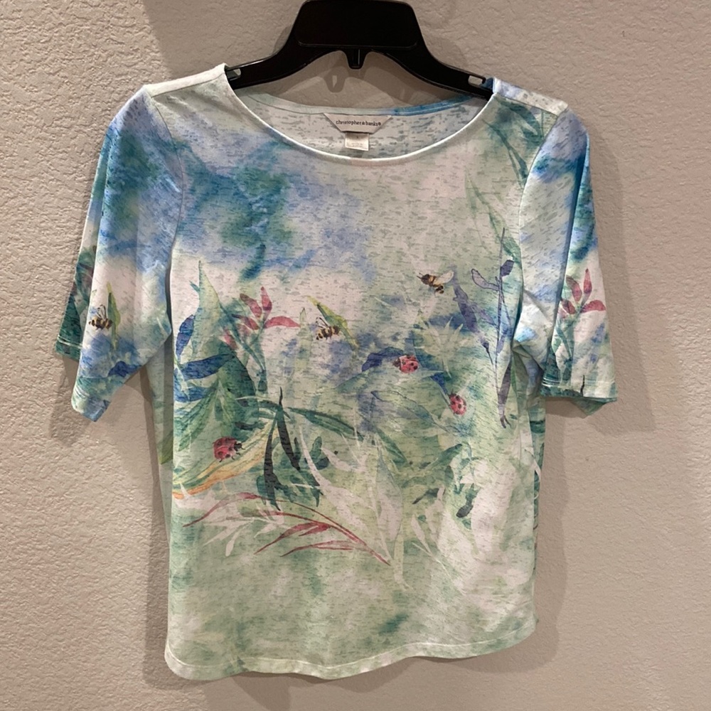 Christopher & Banks ladybug and bees watercolor top